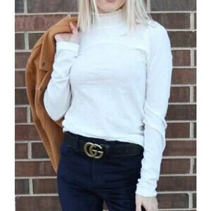 We The Free Free People Mock Neck Caroline Ruched Jersey Top, Size XS